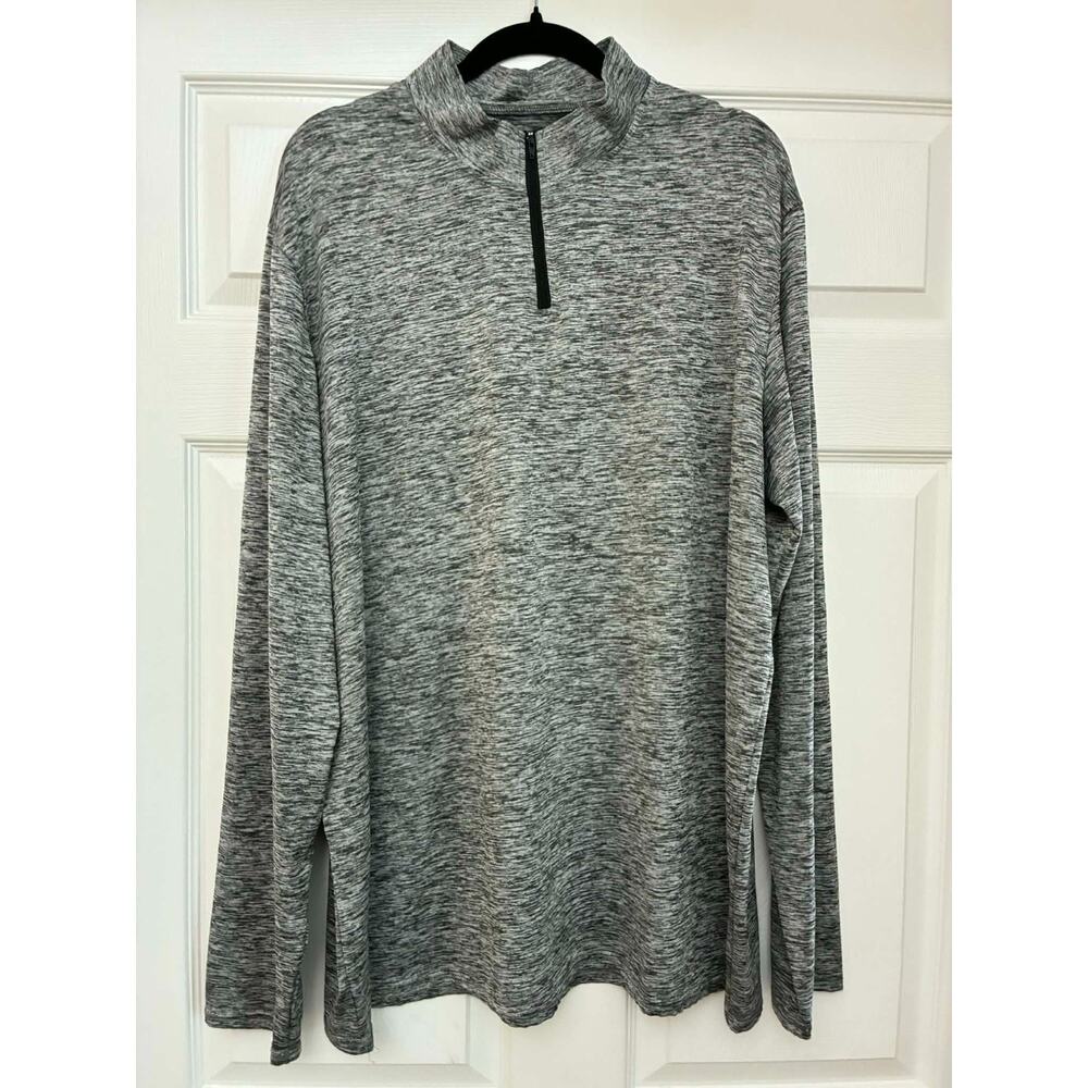 Real‎ Essentials 1/4 Zip Pullover XL Gray Athletic Performance Shirt Mens